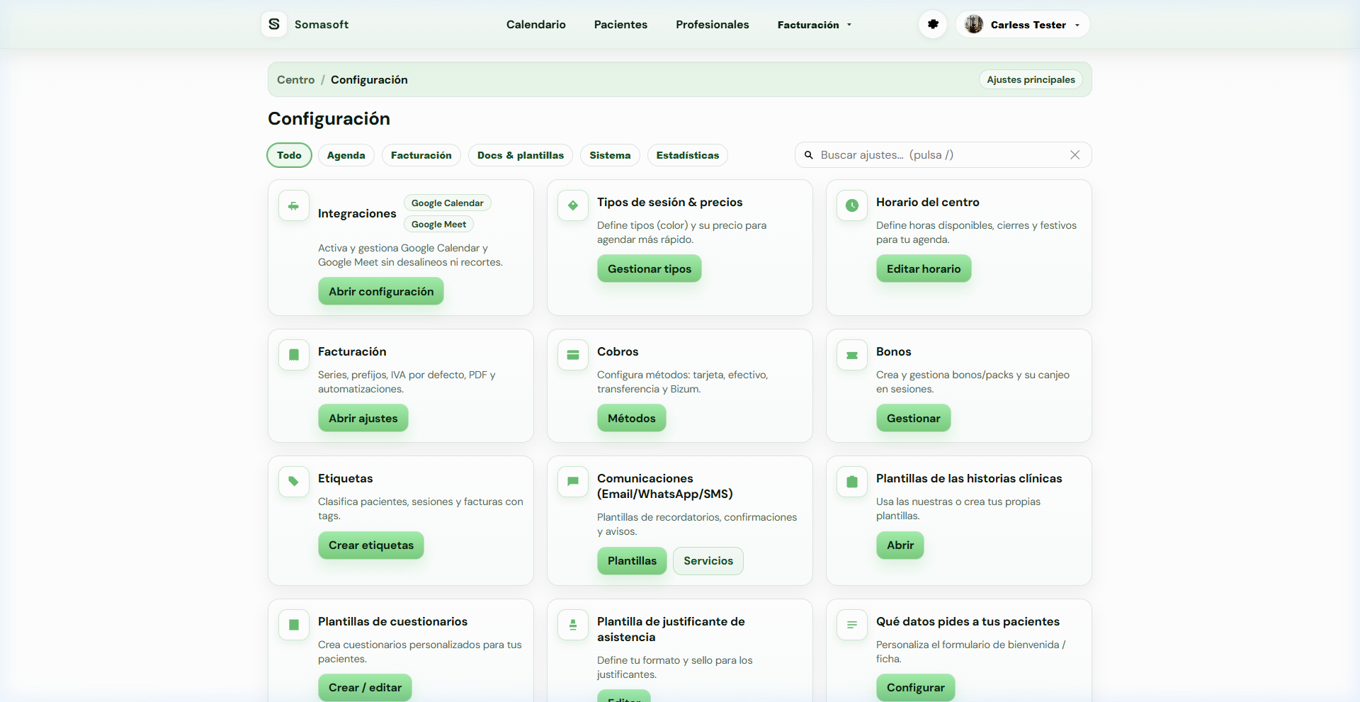 SomaSoft Configuración Privacidad